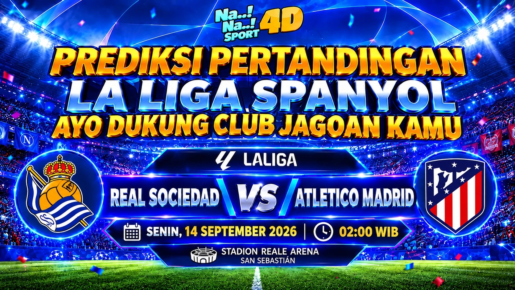 Prediksi Skor pertandingan  LA LIGA SPAIN (Real Sociedad VS Atletico Madrid)